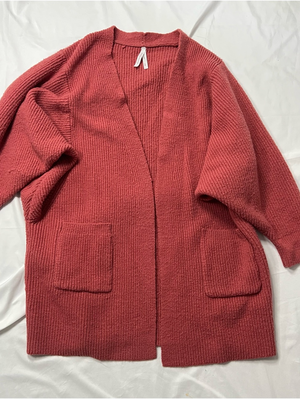 Open-Front Oversized Cardigan in Dusty Rose